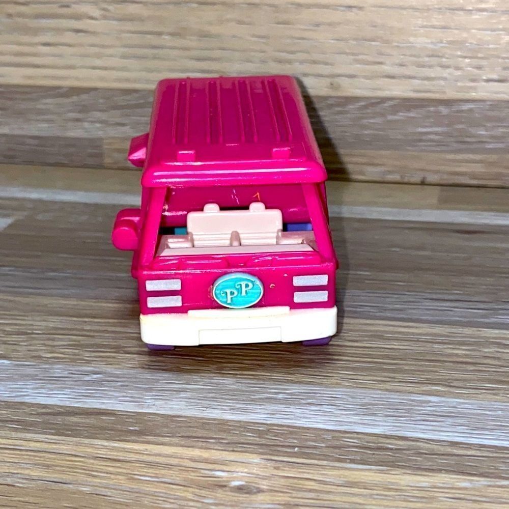 Polly pocket vintage 90s blue bird mini van tv beach cruiser rare pink vw van